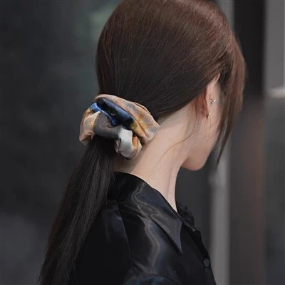Ikat Rambut Sutra Mulberry 19mm Cetak Digital untuk Anak Perempuan